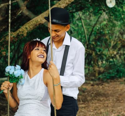 Lovers on a swing